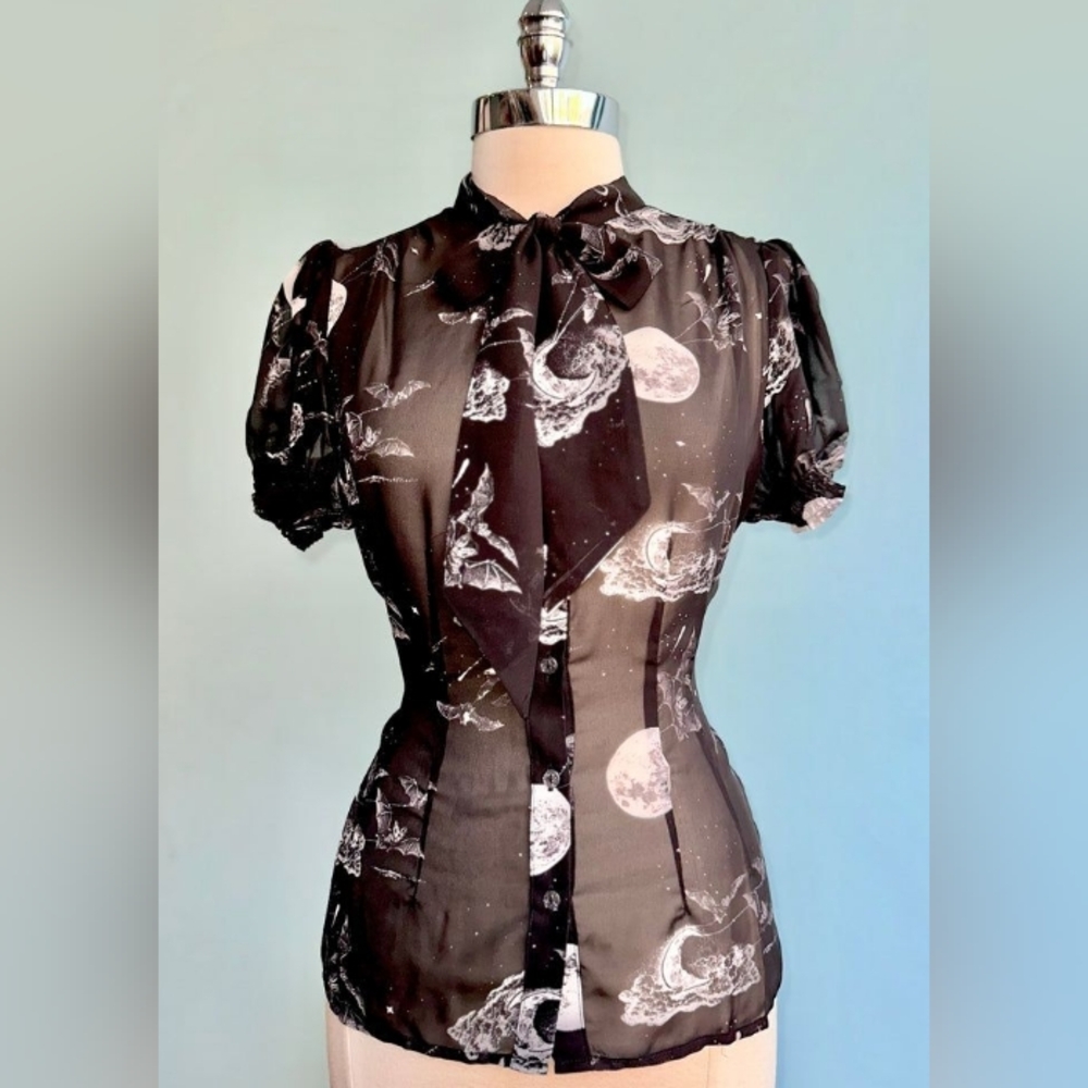 Over The Moon Button Down Blouse